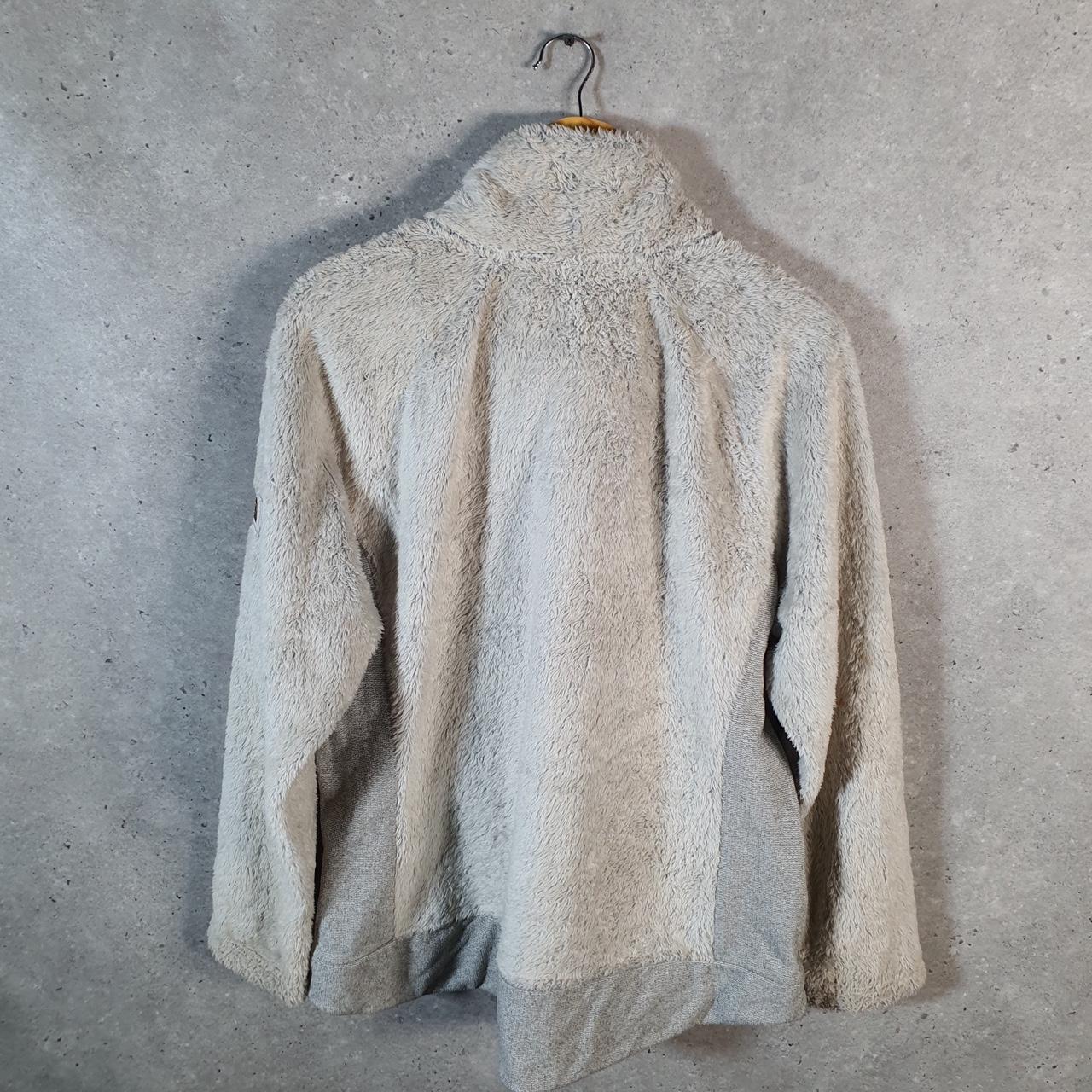 Vintage The North Face TNF Teddy Fleece Sweatshirt  Womens XL Cream Full Zip Logo