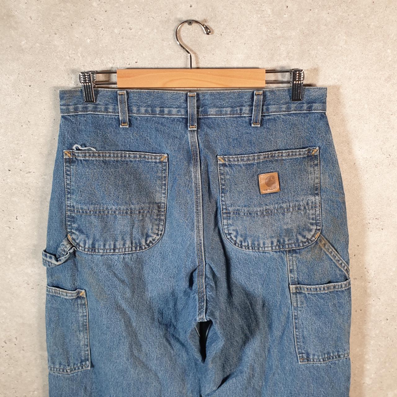 Vintage Carhartt Workwear Carpenter Jeans Mens W32 L32 Blue Denim Original Fit USA