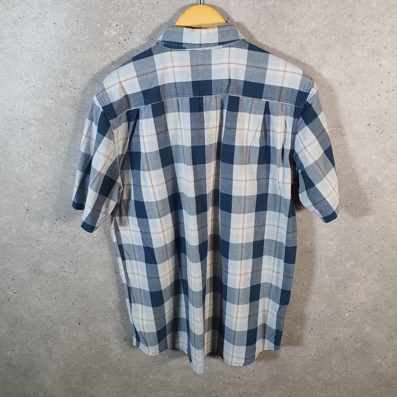 Vintage Carhartt Shirt Button Down Mens Medium Blue Short Sleeve Chore Utility Relaxed