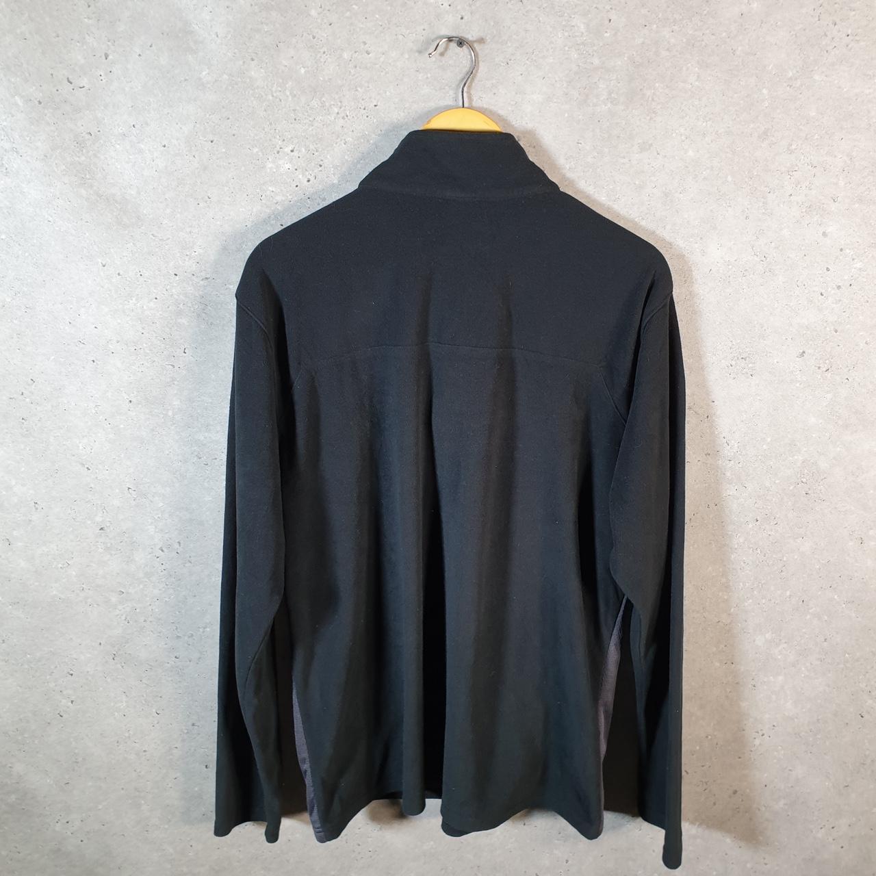 Reebok 1/4 Zip Fleece Sweatshirt Pullover Mens Large Black Embroidered Logo