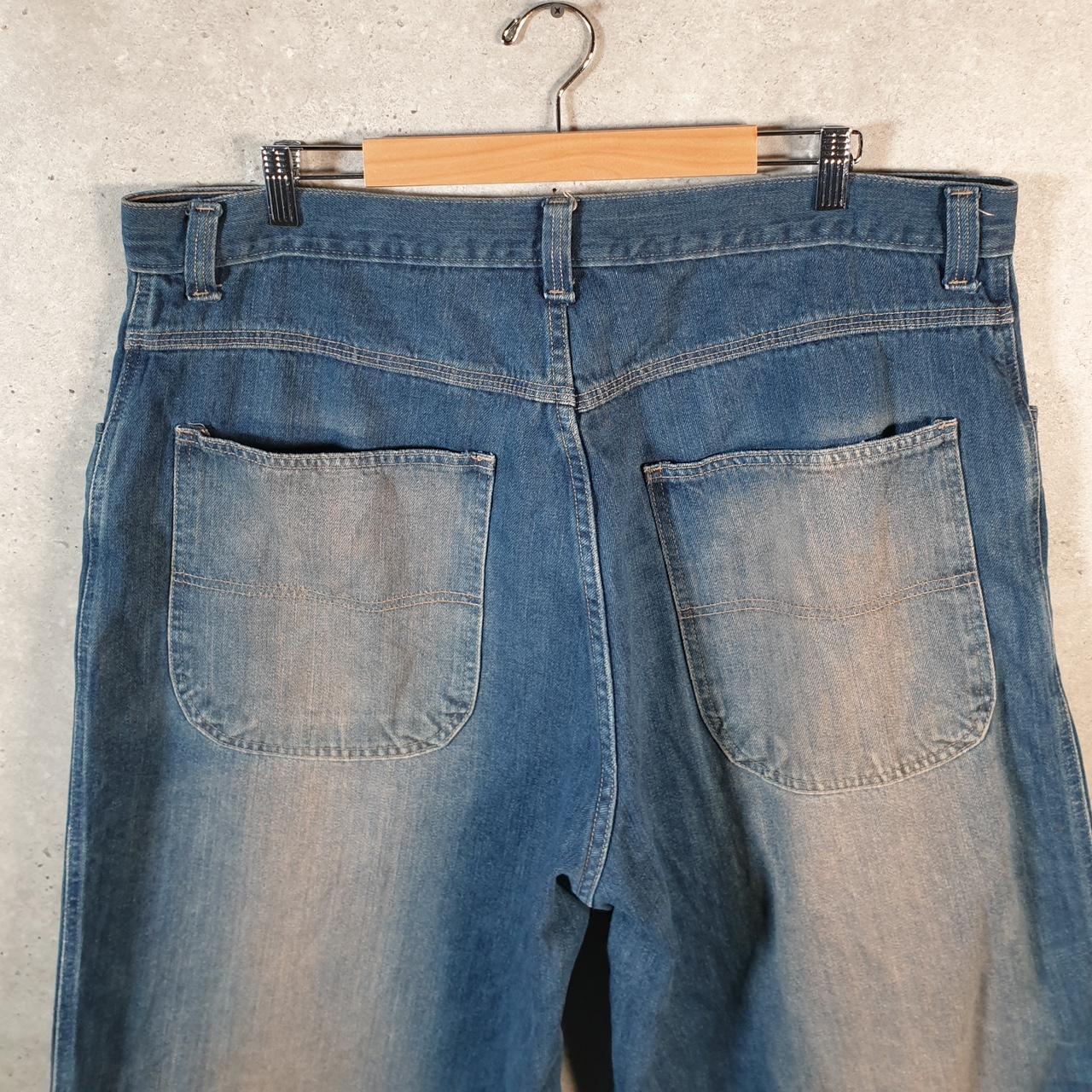 Vintage American Baggy Y2K Hip Hop Jeans Shorts Jorts Mens W42 Blue Denim USA Big Fish Vintage
