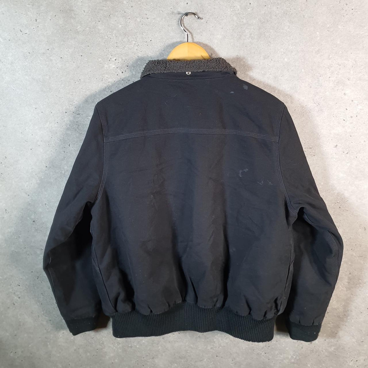 Vintage Carhartt Sherpa Lined Weather Wildwood Jacket Womens XL Black Workwear Canvas USA G2108