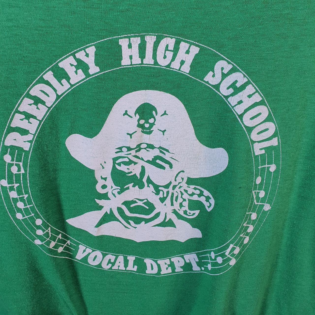 Vintage Fruit of the Loom Redley High School 90s USA Single Stitch T Shirt Men’s Small Green