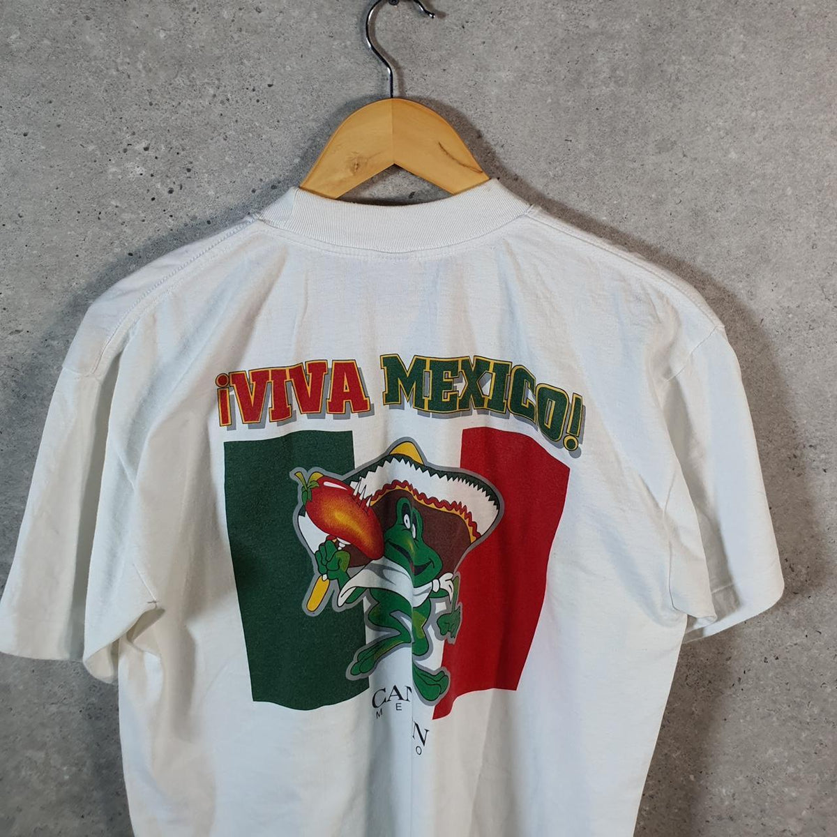Vintage Dan Eli Viva Mexico Cancun 90s USA Single Stitch T Shirt Men’s Large White