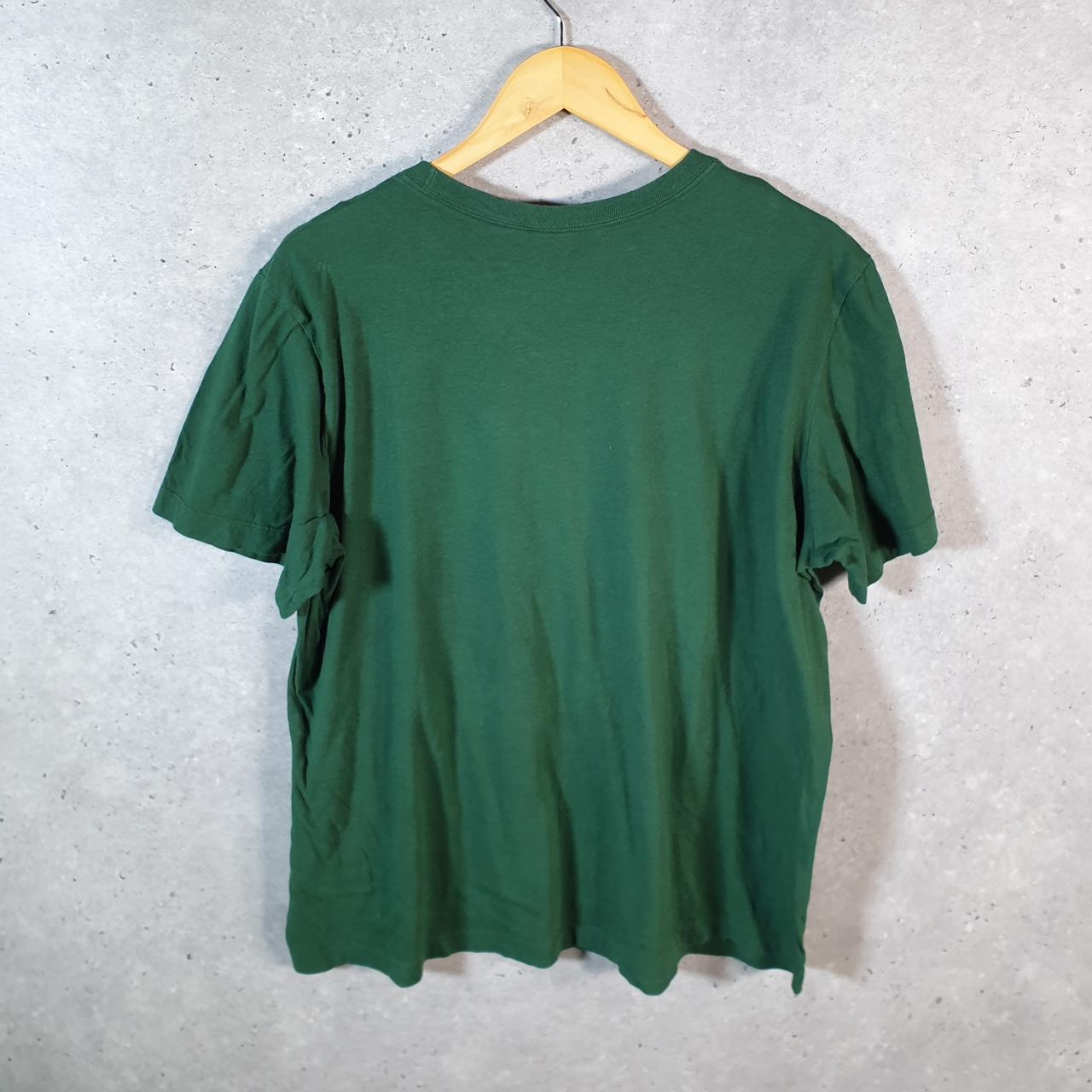 Vintage Nike T Shirt Men’s Large Green Printed Single Swoosh Logo Athletic C8249