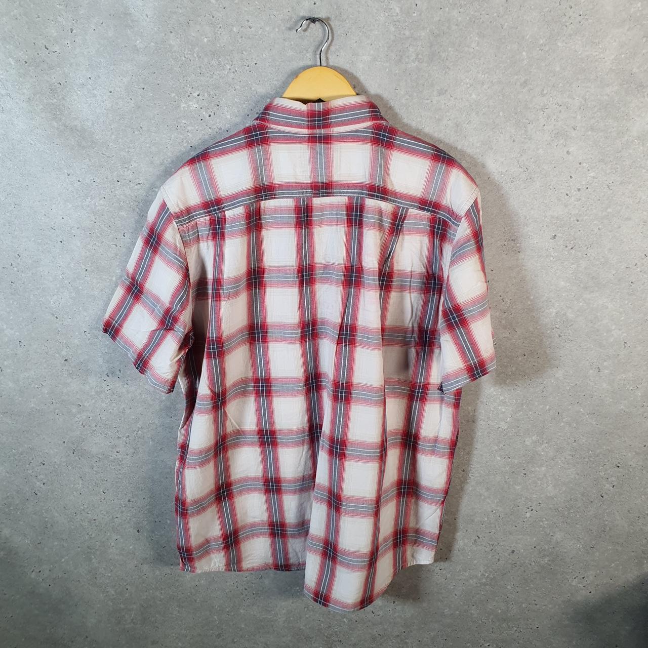 Vintage Carhartt Shirt Button Down Mens Large Red Checkered Short Sleeve Utility Loose