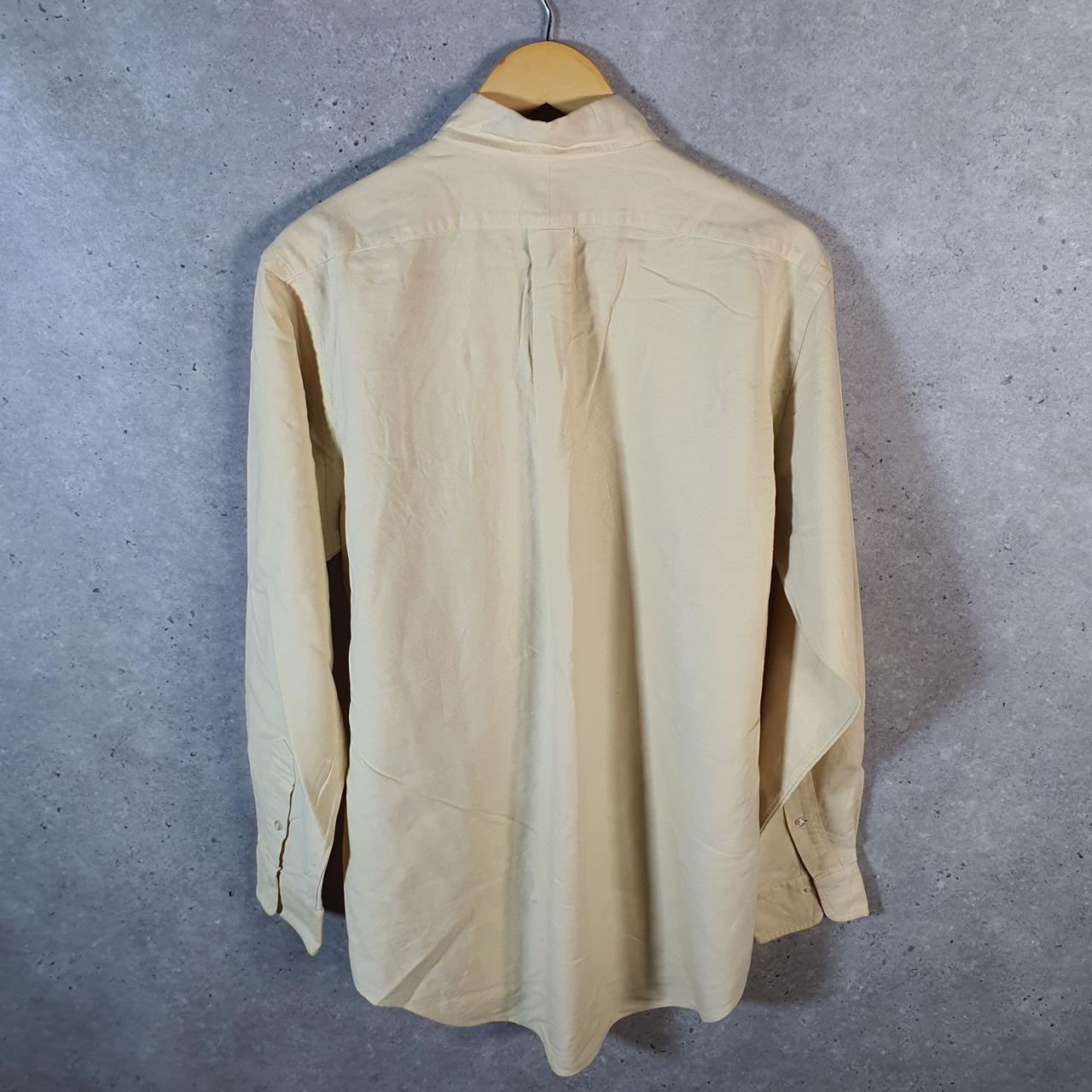Vintage Ralph Lauren Button Down Shirt Men’s Large Yellow Custom Fit Cotton Pony