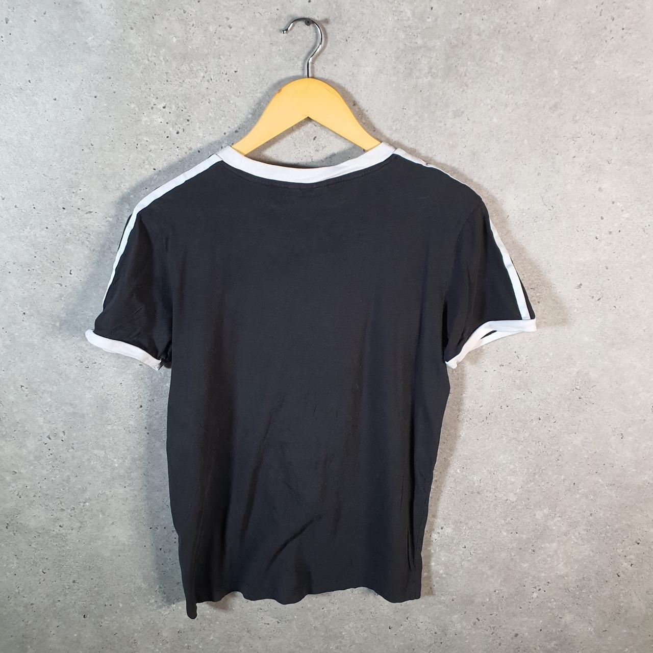 Vintage Adidas Trefoil Retro T Shirt Womens XS Black Three Stripes Logo Athletic