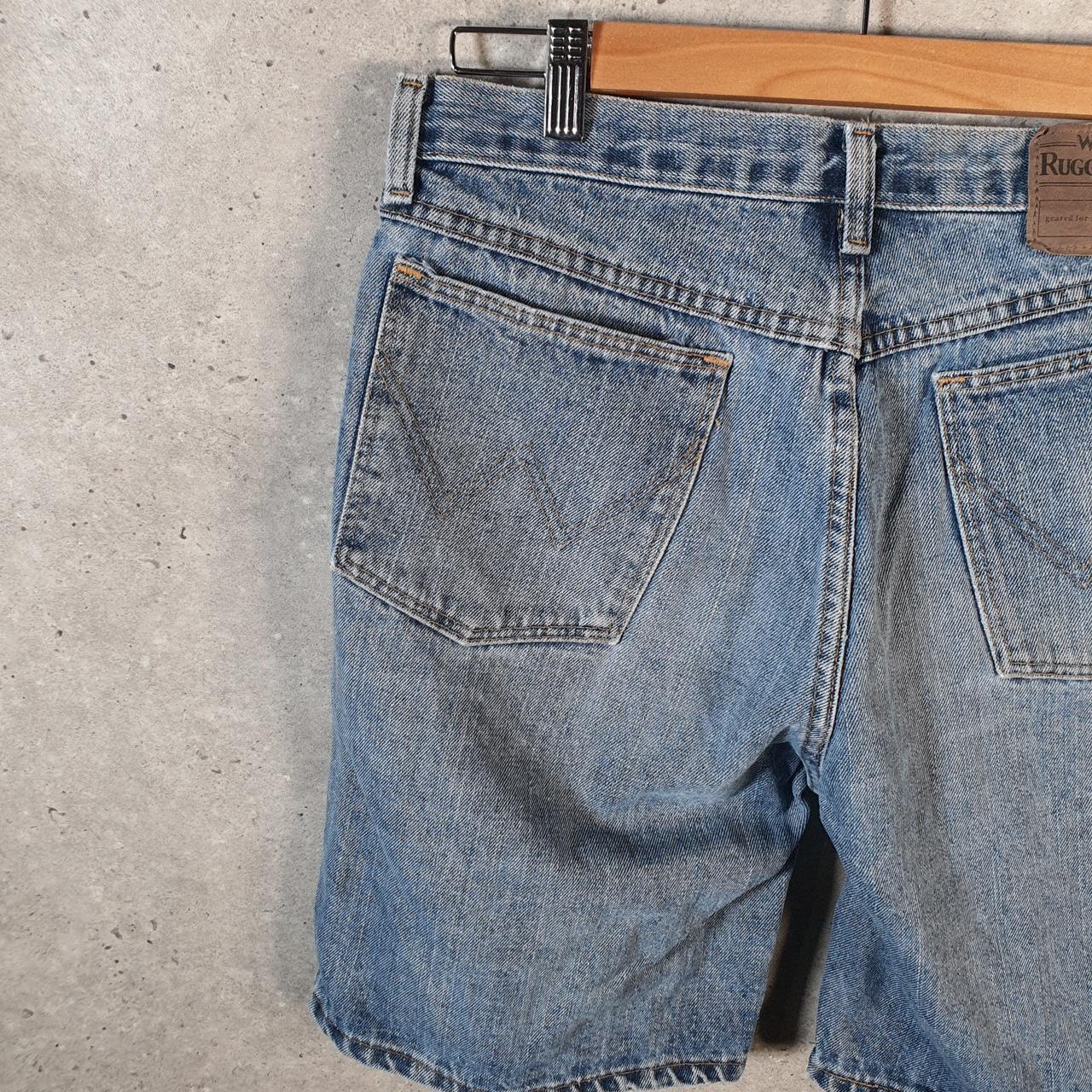 Vintage Wrangler Denim Shorts Jorts Cargo Men’s W30 Relaxed Blue Baggy Cotton