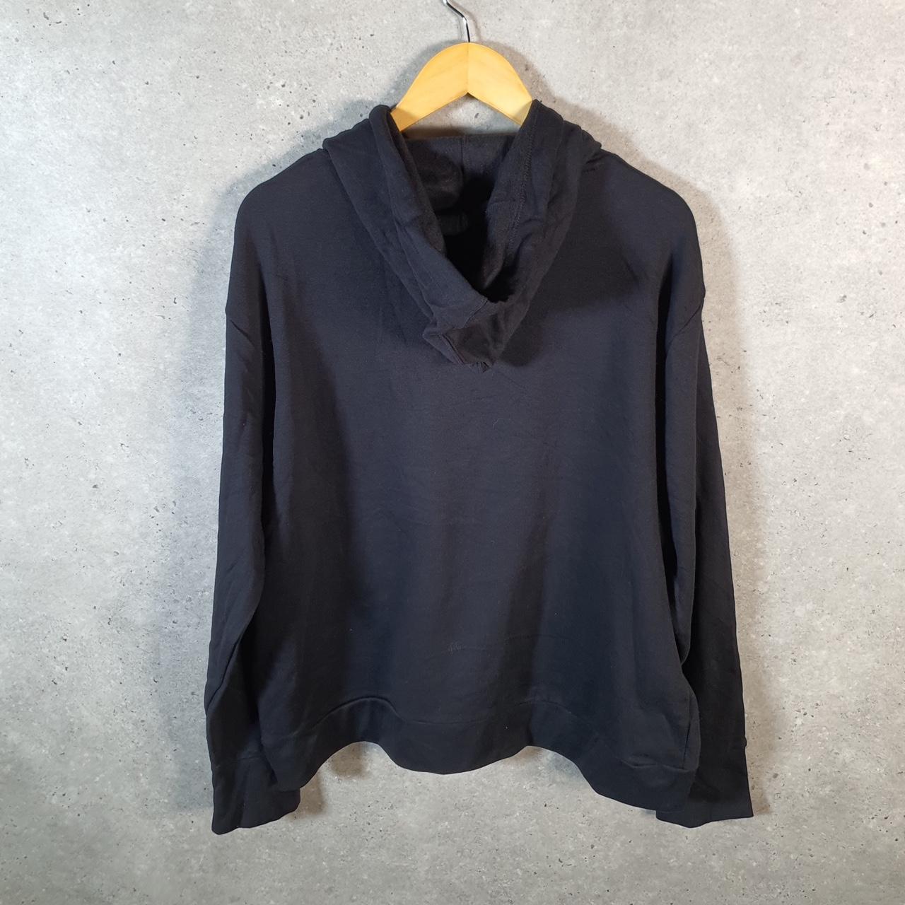 Vintage Champion Hoodie Womens XL Black USA Pullover Spellout Logo