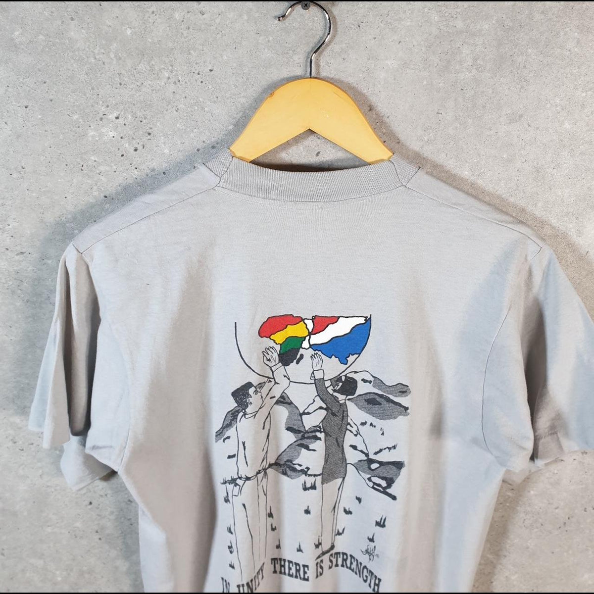 Vintage Screen Stars BSA James Madison Uni 90s USA Single Stitch T Shirt Men’s Medium Grey C8897