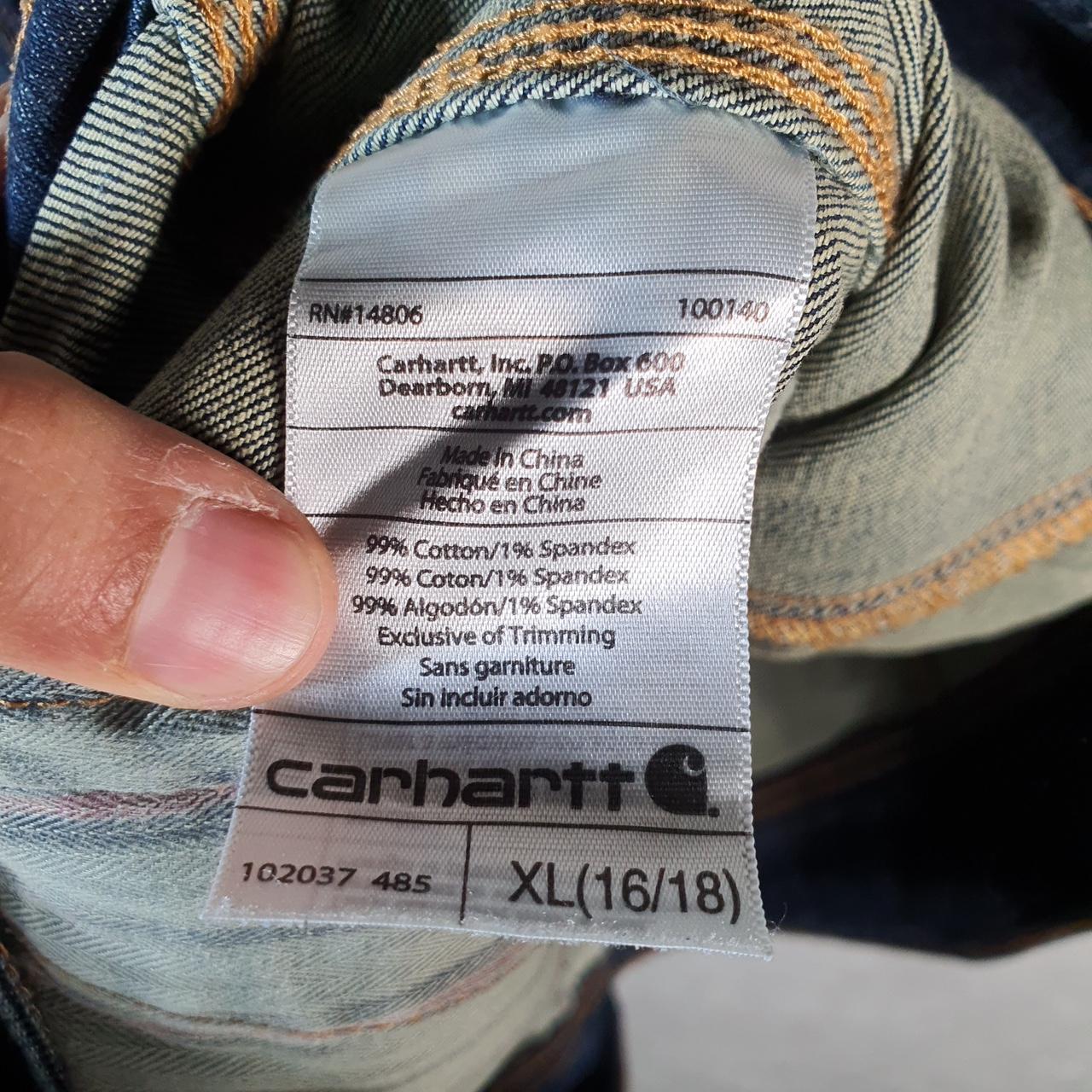 Vintage Carhartt Brewster Dark Wash Denim Jacket Womens XL Blue Workwear USA