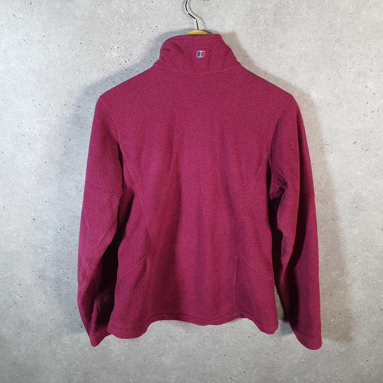 Vintage Berghaus Teddy Fleece Sweatshirt Womens UK12 Pink Full Zip Logo