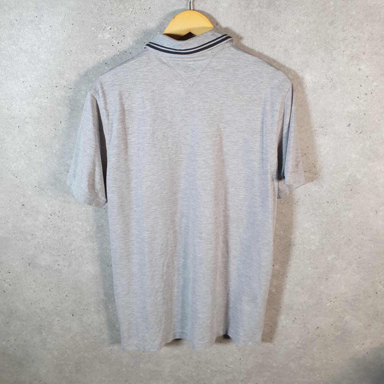 Vintage Tommy Hilfiger Polo Shirt Men’s 2XL Grey Slim Fit Embroidered Logo