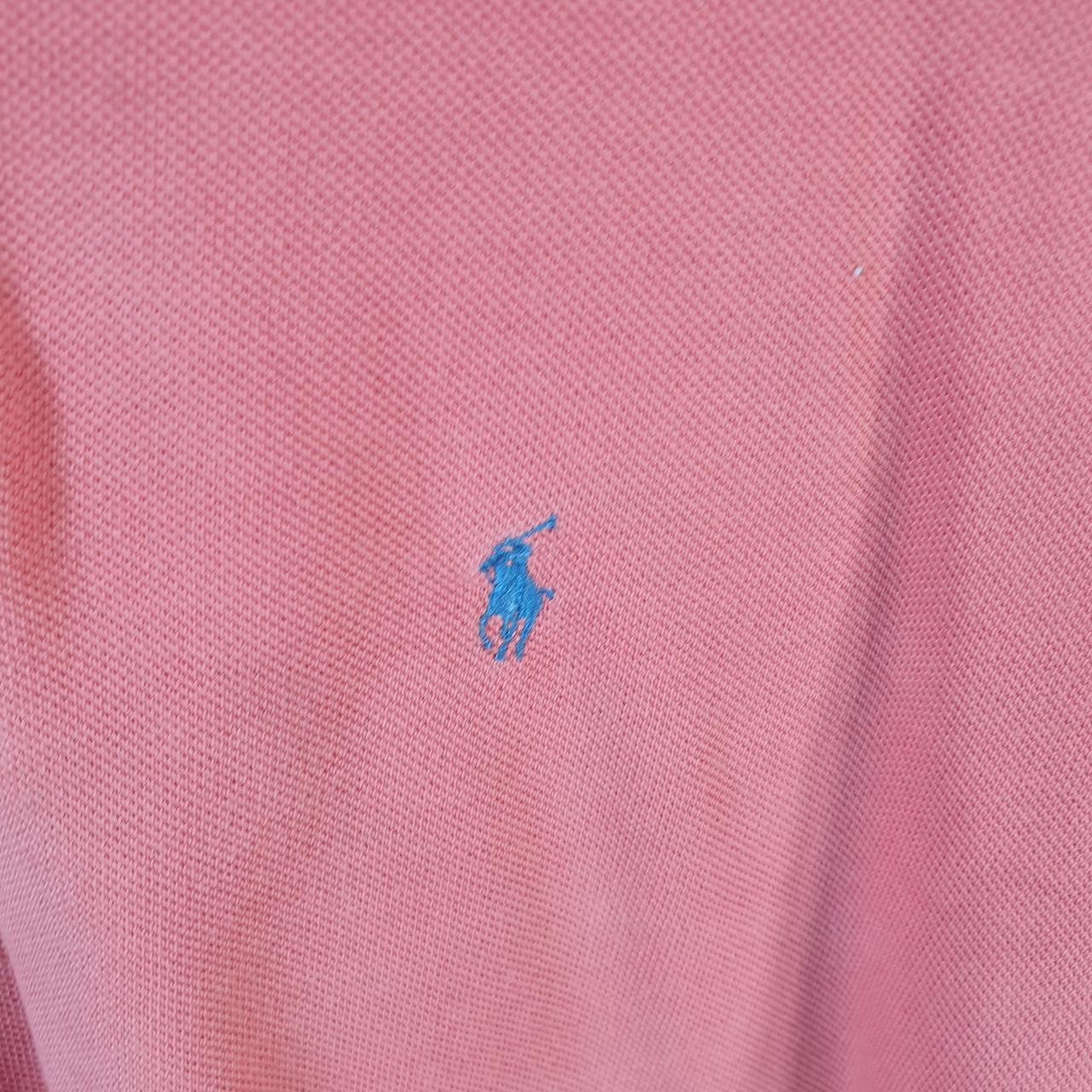 Vintage Ralph Lauren Polo Shirt Womens XL Pink Cropped Fit Embroidered Pony