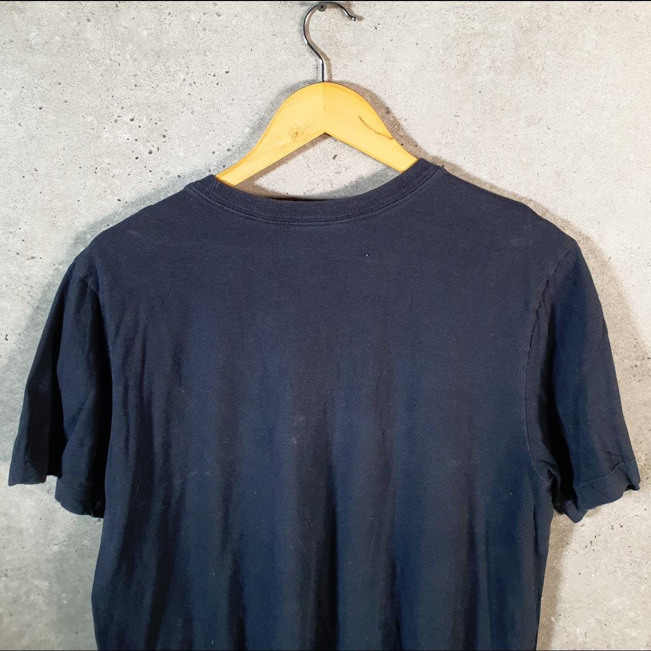 Vintage Nike T Shirt Men’s Medium Navy Blue Printed Single Swoosh Logo Athletic Big Fish Vintage