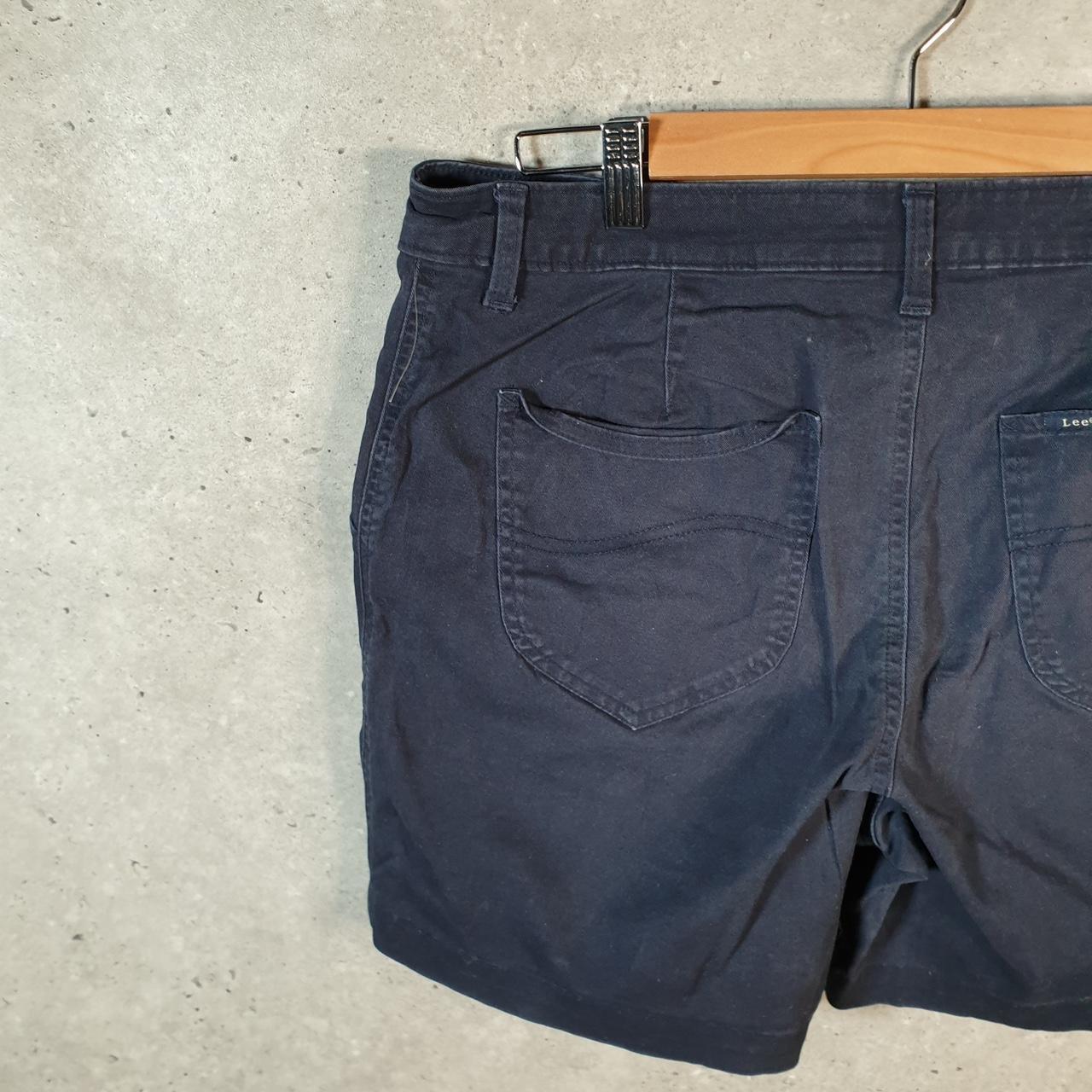 Vintage Lee Baggy Shorts Jorts Cargo Womens W36 Navy Blue Relaxed Cargo