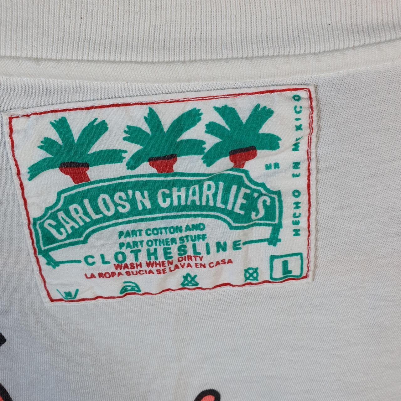 Vintage Carlos N Charlie’s Obrians Vallarta Mexico 90s USA Single Stitch T Shirt Men’s S White