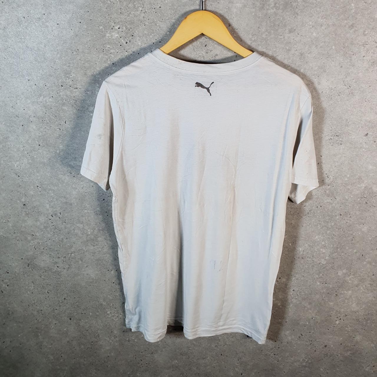 Vintage Puma Spellout T Shirt Womens XL White sports Logo Athletic