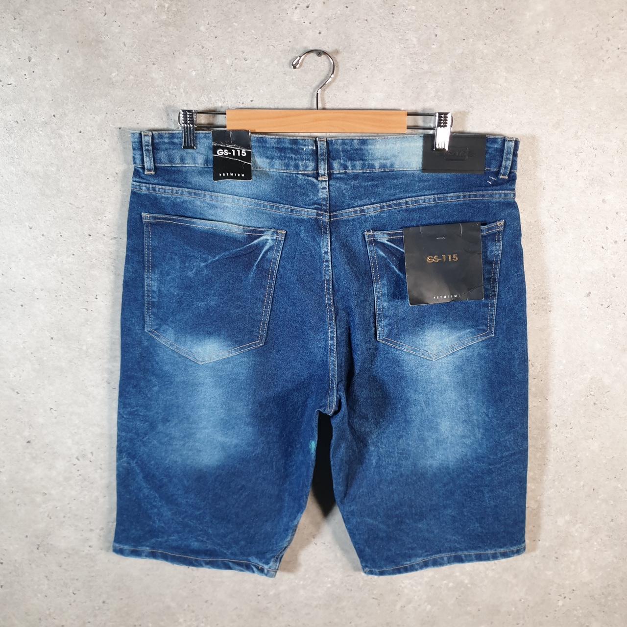 Vintage GS115 Baggy Y2K Hip Hop Jorts Shorts Mens W36 Blue Denim USA