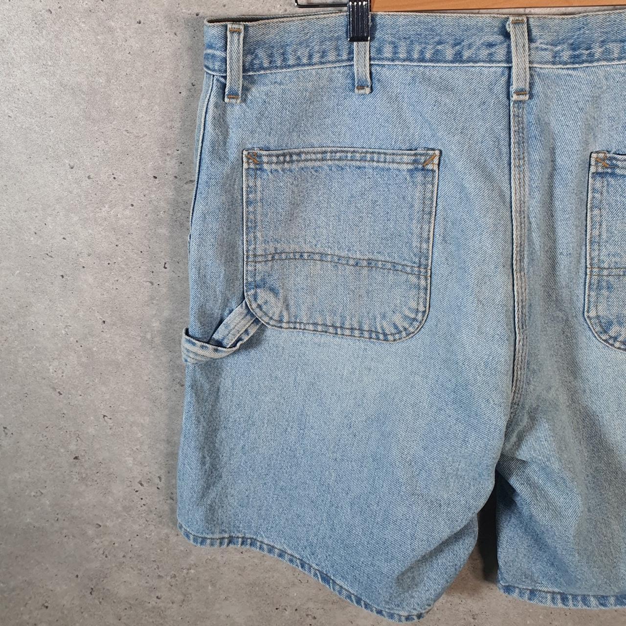 Vintage Carhartt Baggy Carpenter Shorts Jorts Cargo Men’s W38 Blue Relaxed Denim Fit Workwear Big Fish Vintage