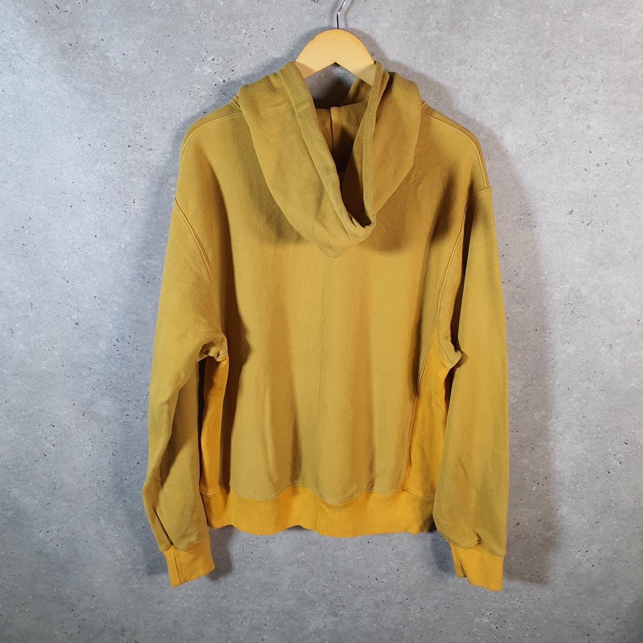 Vintage Champion Reverse Weave Hoodie Men’s Large Yellow USA Pullover Logo