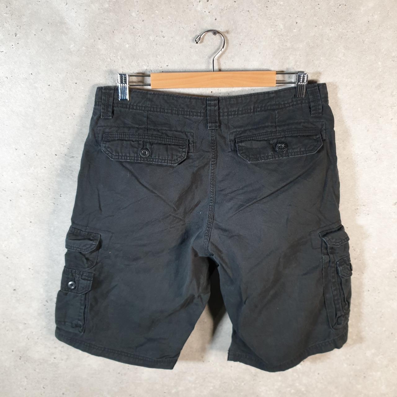Vintage Lee Chino Shorts Jorts Cargo Mens W33 Black Baggy Cotton