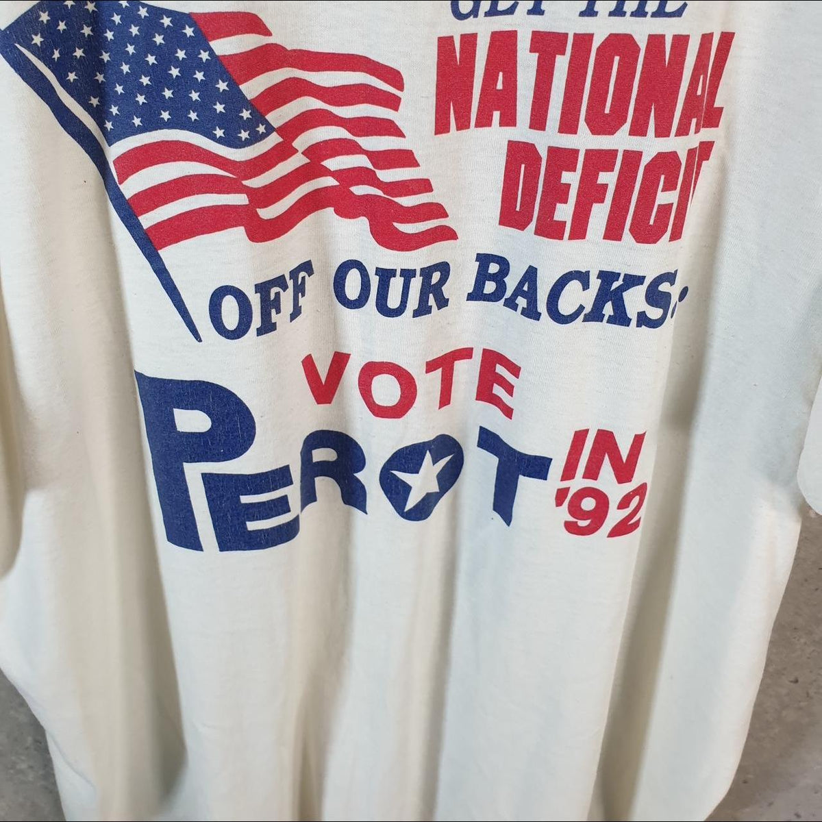 Vintage Ross Perot 1992 President USA Single Stitch T Shirt Men’s XL White C8808