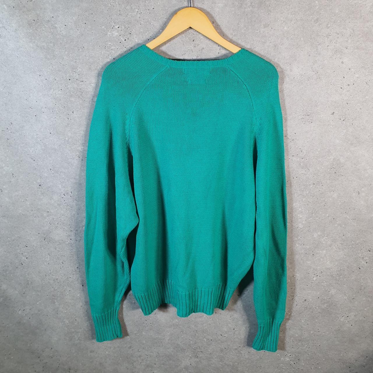 Vintage Ralph Lauren Polo Knit Sweatshirt Men’s Large Blue Cotton Pullover Pony