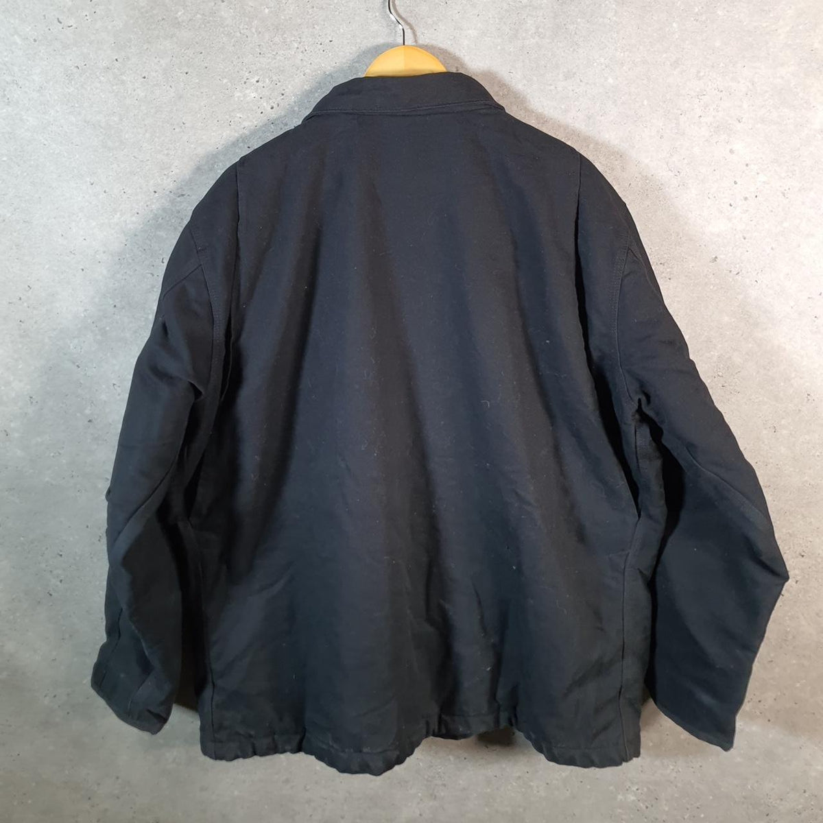 Vintage Carhartt Washed Duck Sherpa Lined Jacket Men’s XL Black Workwear Canvas USA G2107