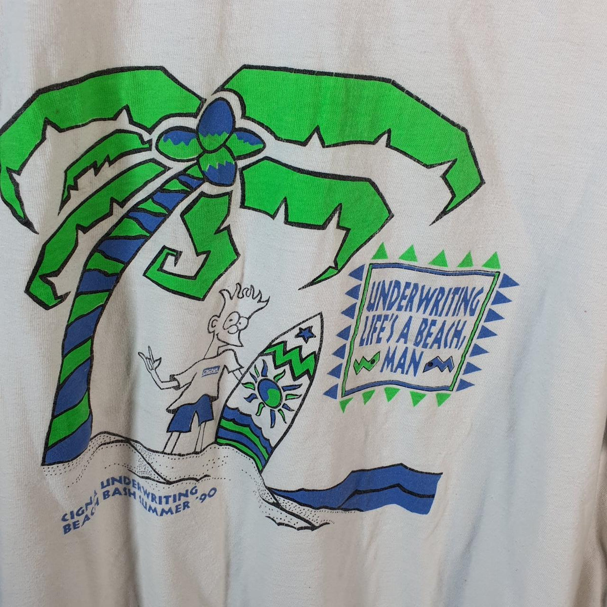 Vintage Tect Cigna Underwriting 90s USA Single Stitch T Shirt Men’s XL White