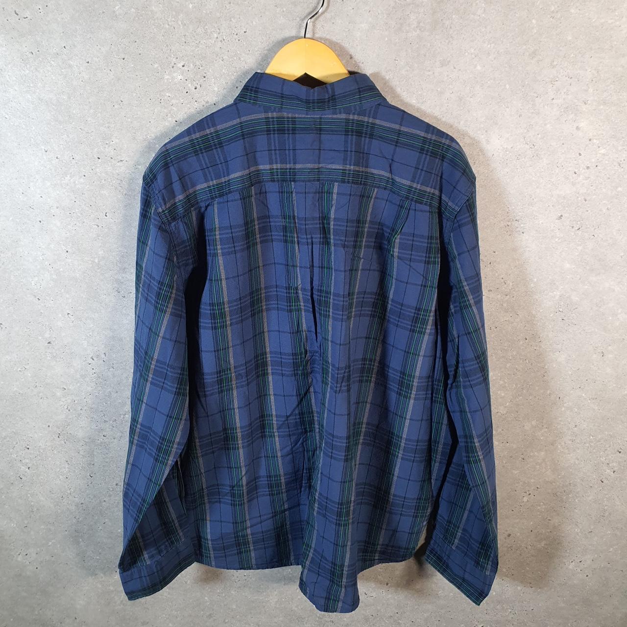 Vintage Carhartt Shirt Button Down Mens Large Blue Checkered Long Sleeve Loose Fit