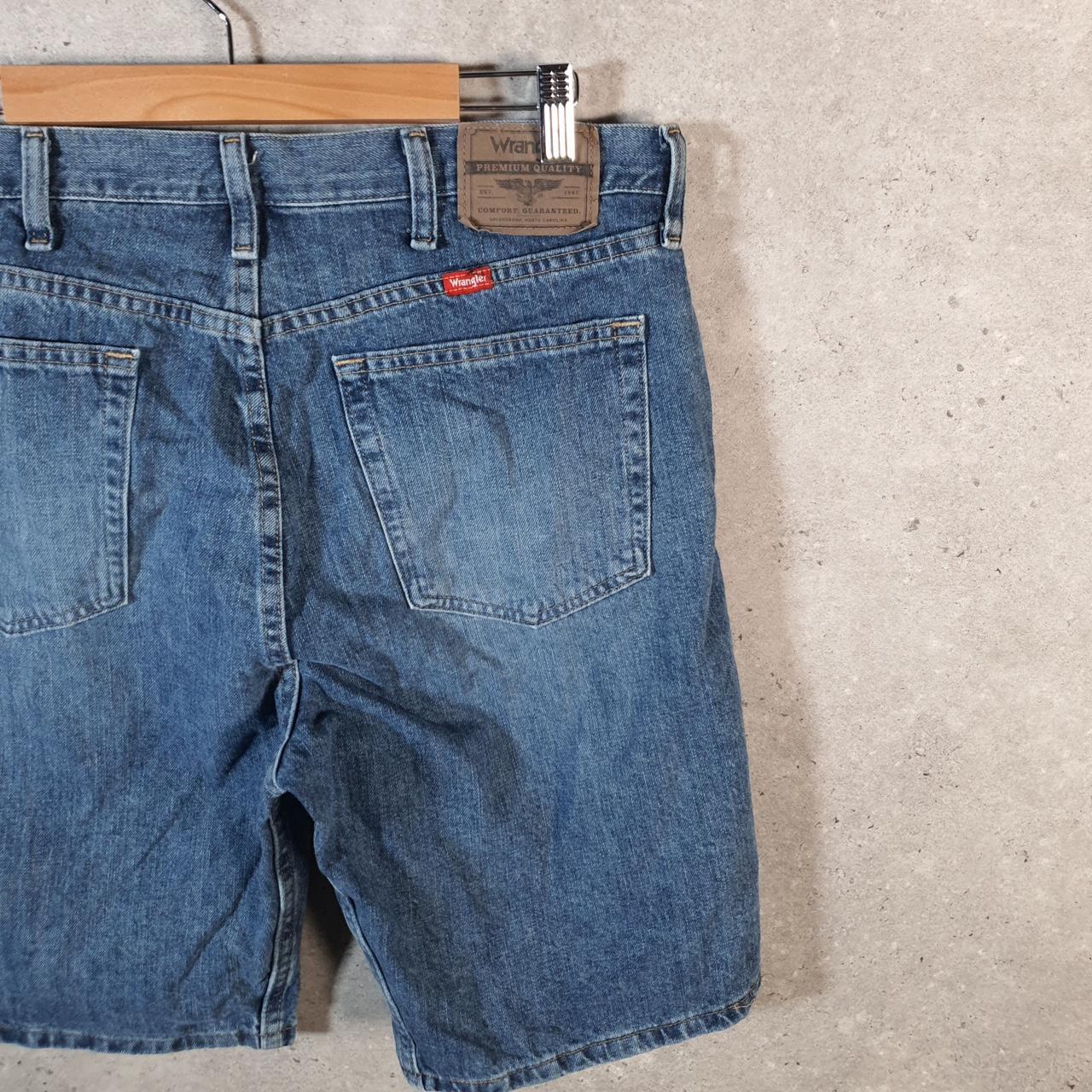Vintage Wrangler Denim Shorts Jorts Cargo Men’s W34 Blue Baggy Cotton