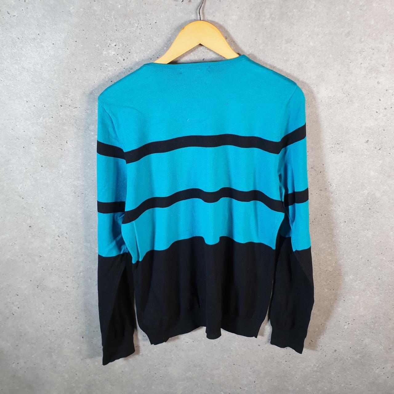 Vintage Ralph Lauren Polo Knit Sweater Womens XL Blue Striped Cotton Pullover