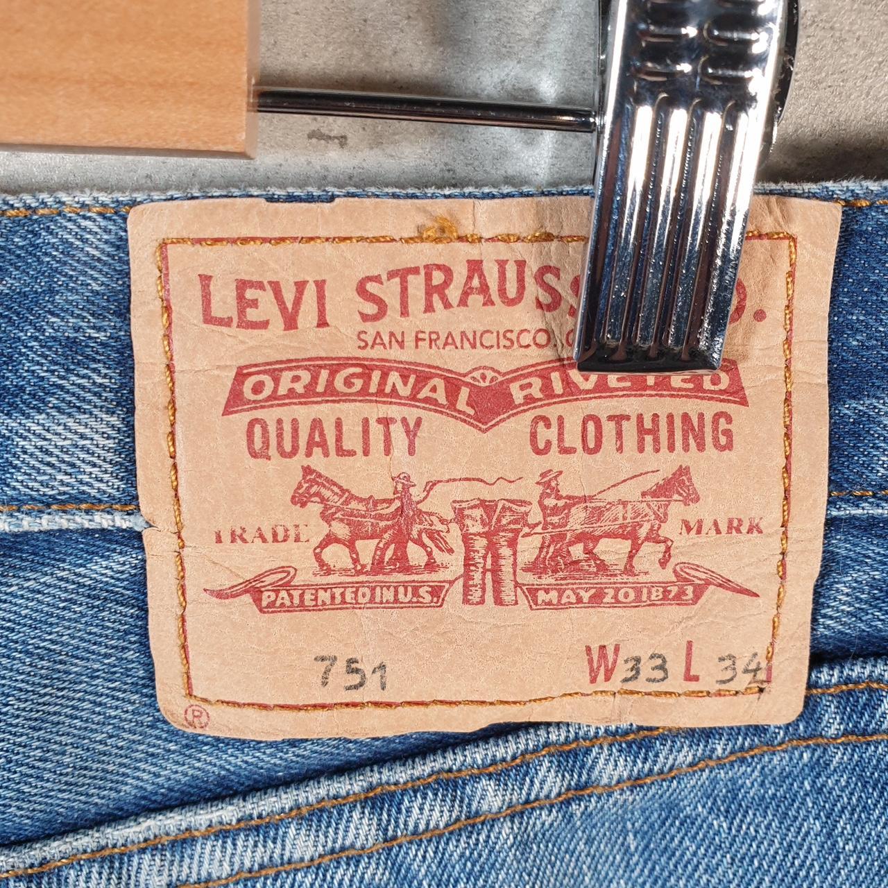 Vintage Levi’s 751 Baggy Shorts Jorts Cargo Mens W33 Blue Relaxed Denim