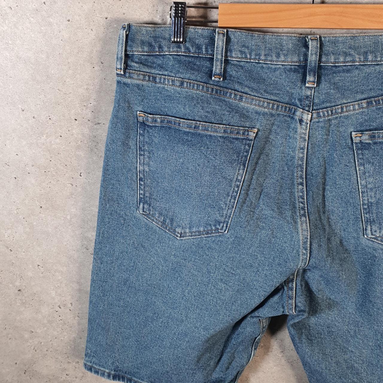 Vintage Wrangler Denim Shorts Jorts Cargo Men’s W38 Relaxed Blue Baggy Cotton