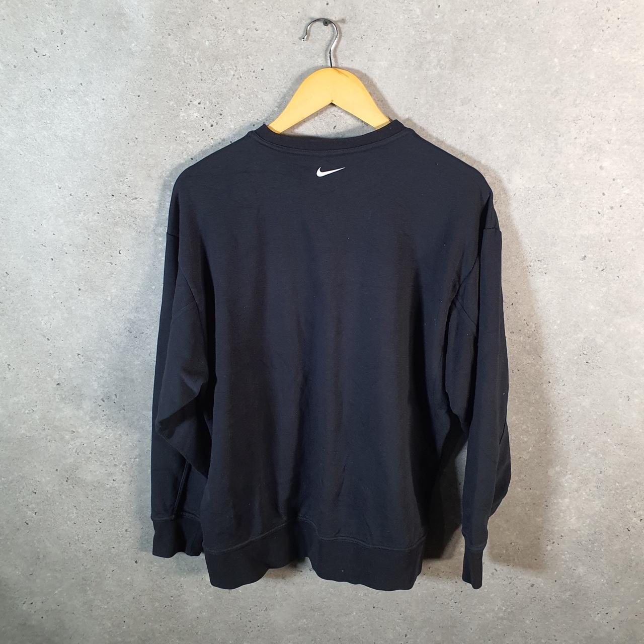 Vintage Nike Dri Fit Spellout Womens Small Black Swoosh Y2K Pullover