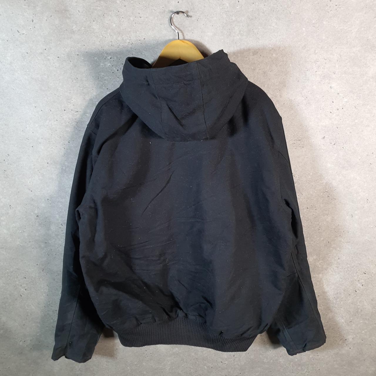 Vintage Carhartt Active Hooded Jacket Men’s Large Black Workwear Canvas USA G2119