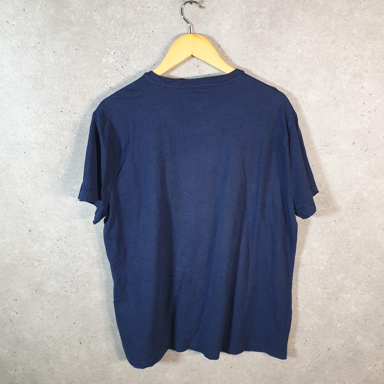 Vintage Ralph Lauren Polo T Shirt Men’s XL Blue Embroidered Pony Custom Slim Fit C9032