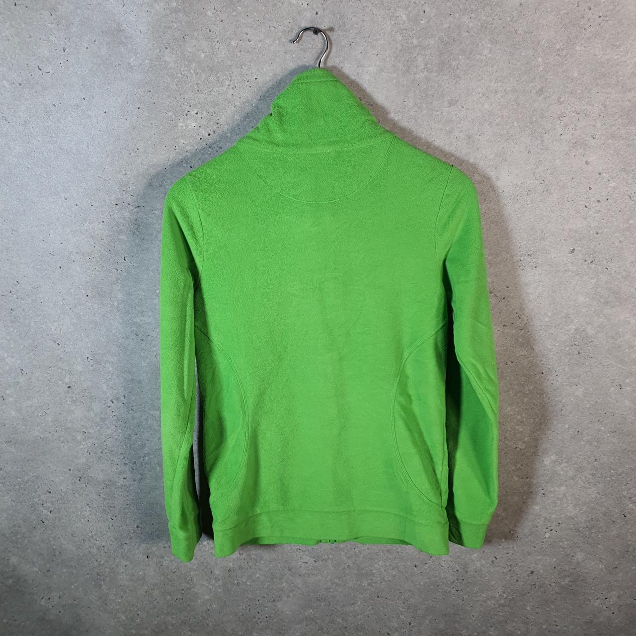 Vintage Adidas Full Zip Fleece Sweatshirt Womens UK10 Green Spellout Logo Winter