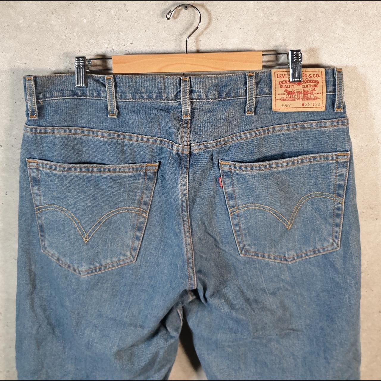 Vintage Levi’s 550 Baggy Shorts Jorts Cargo Mens W38 Blue Relaxed Denim