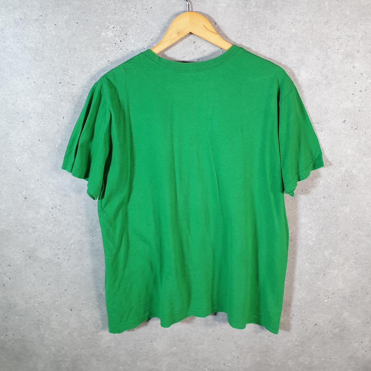Vintage Nike T Shirt Men’s Large Green Printed Single Swoosh Logo Athletic C8261