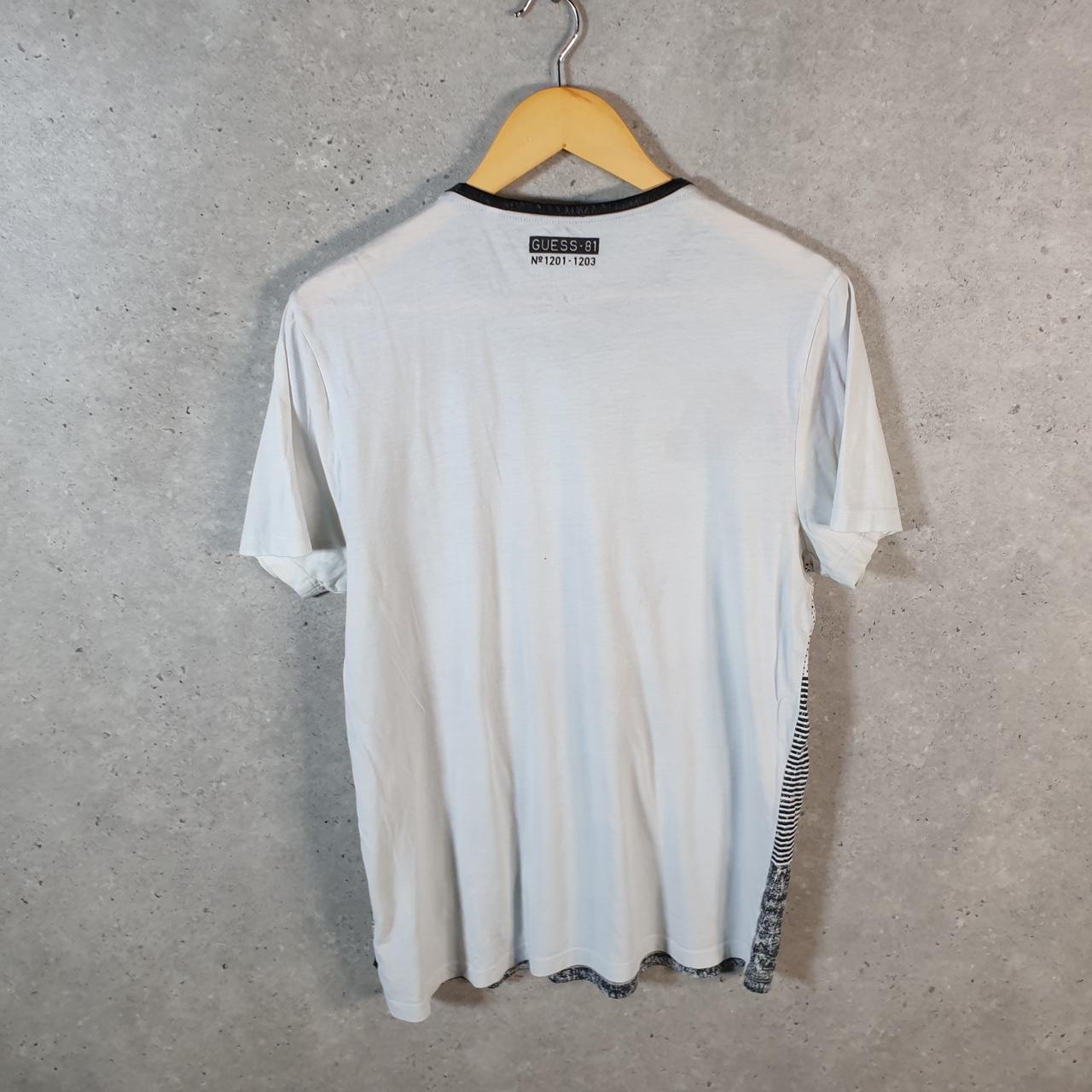 Vintage Guess Spellout Graphic T Shirt Men’s Medium White Casual Sports Logo Athletic