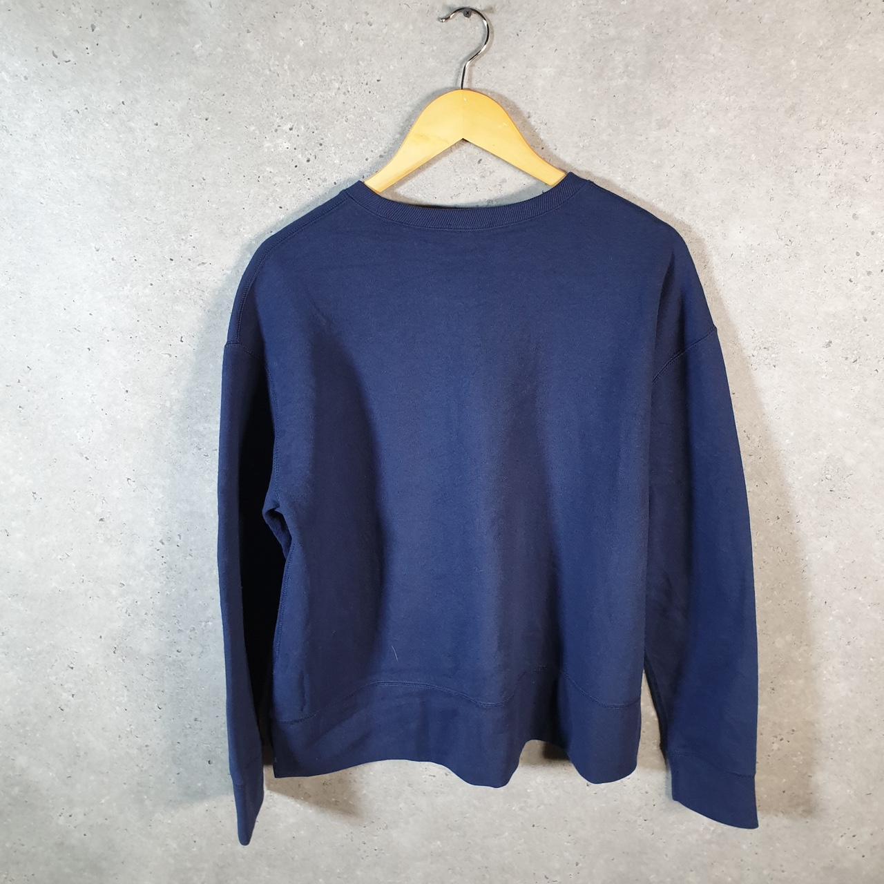 Vintage Ralph Lauren Polo Spellout Sweatshirt Men’s Large Navy Blue Cotton Pullover Pony
