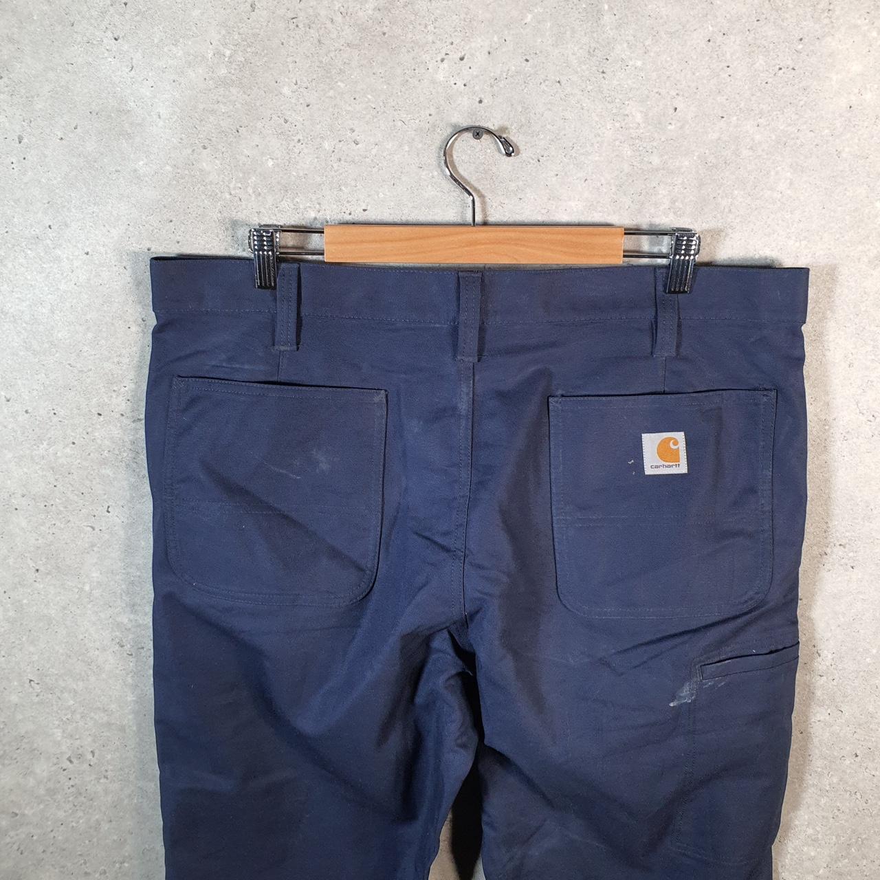 Vintage Carhartt Carpenter Trousers Mens W38 L34 Navy Blue Relaxed Fit Workwear USA
