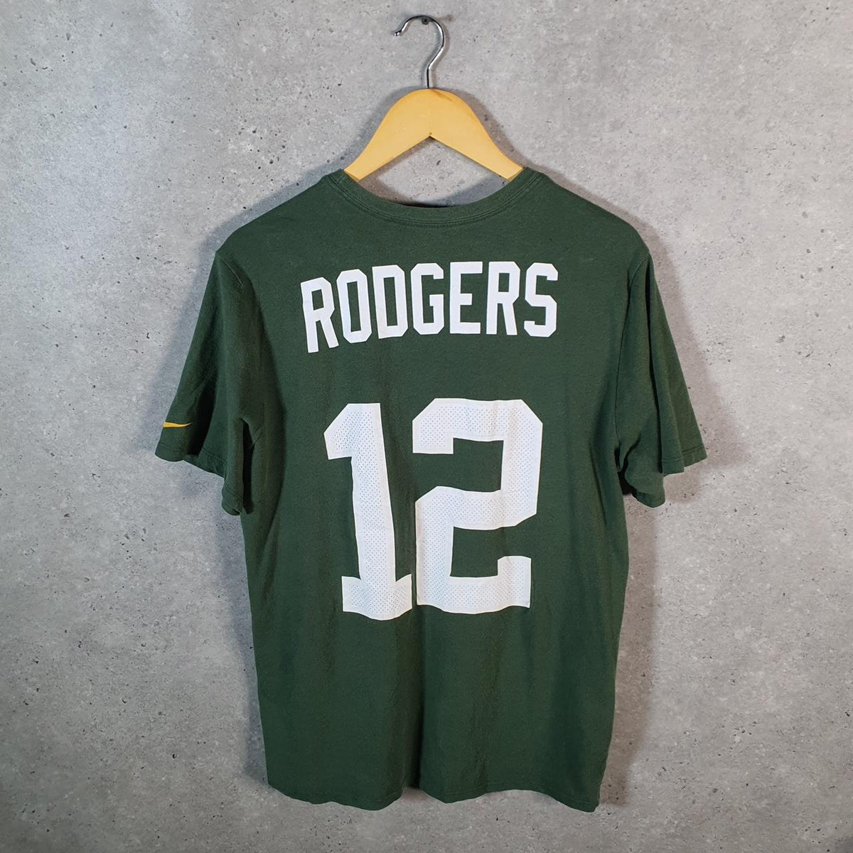 Vintage Nike Dri Fit Green Bay-Packers T Shirt Men’s Large Green Logo Swoosh Athletic