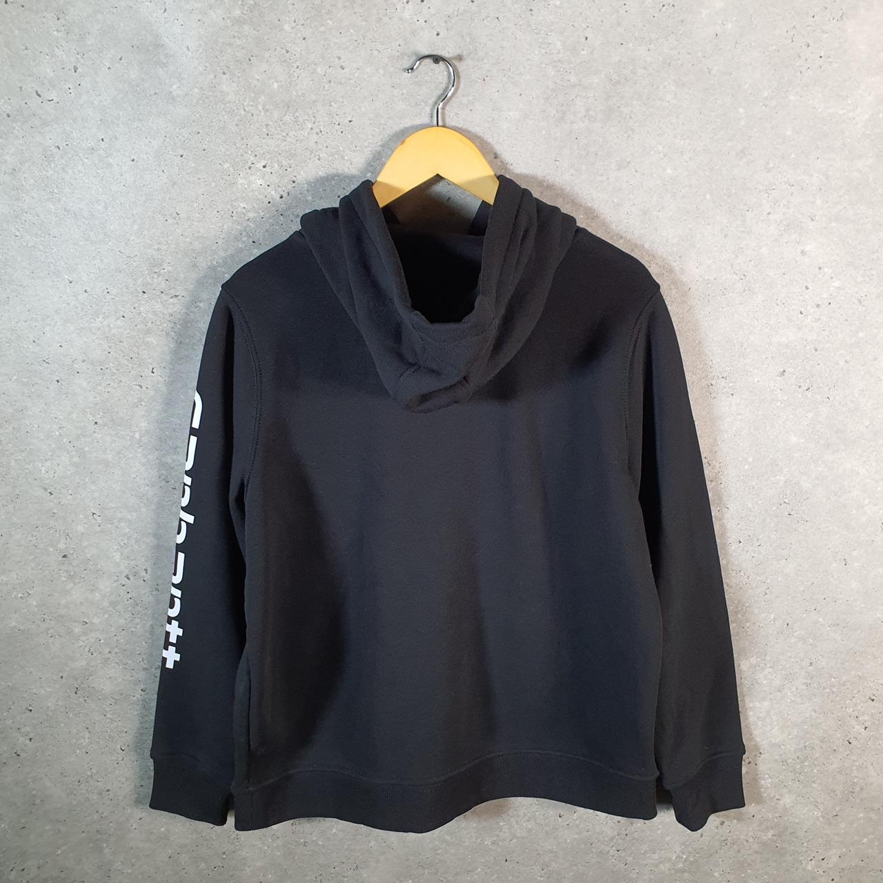 Vintage Carhartt Hoodie Womens Large Black Pullover Blank USA Relaxed Fit