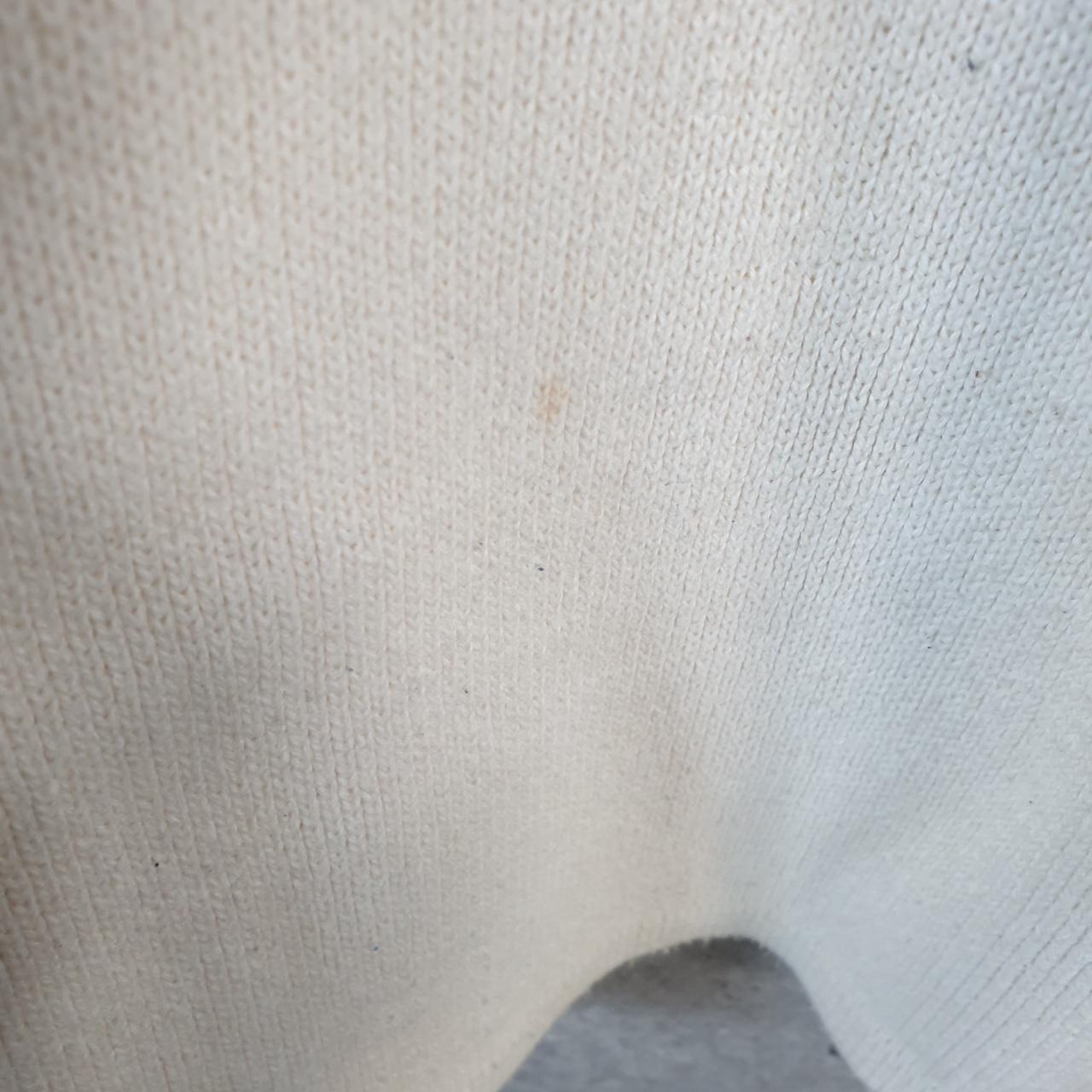 Vintage Ellesse Spellout Knit Sweater Womens Small Cream Y2K Pullover Pocket