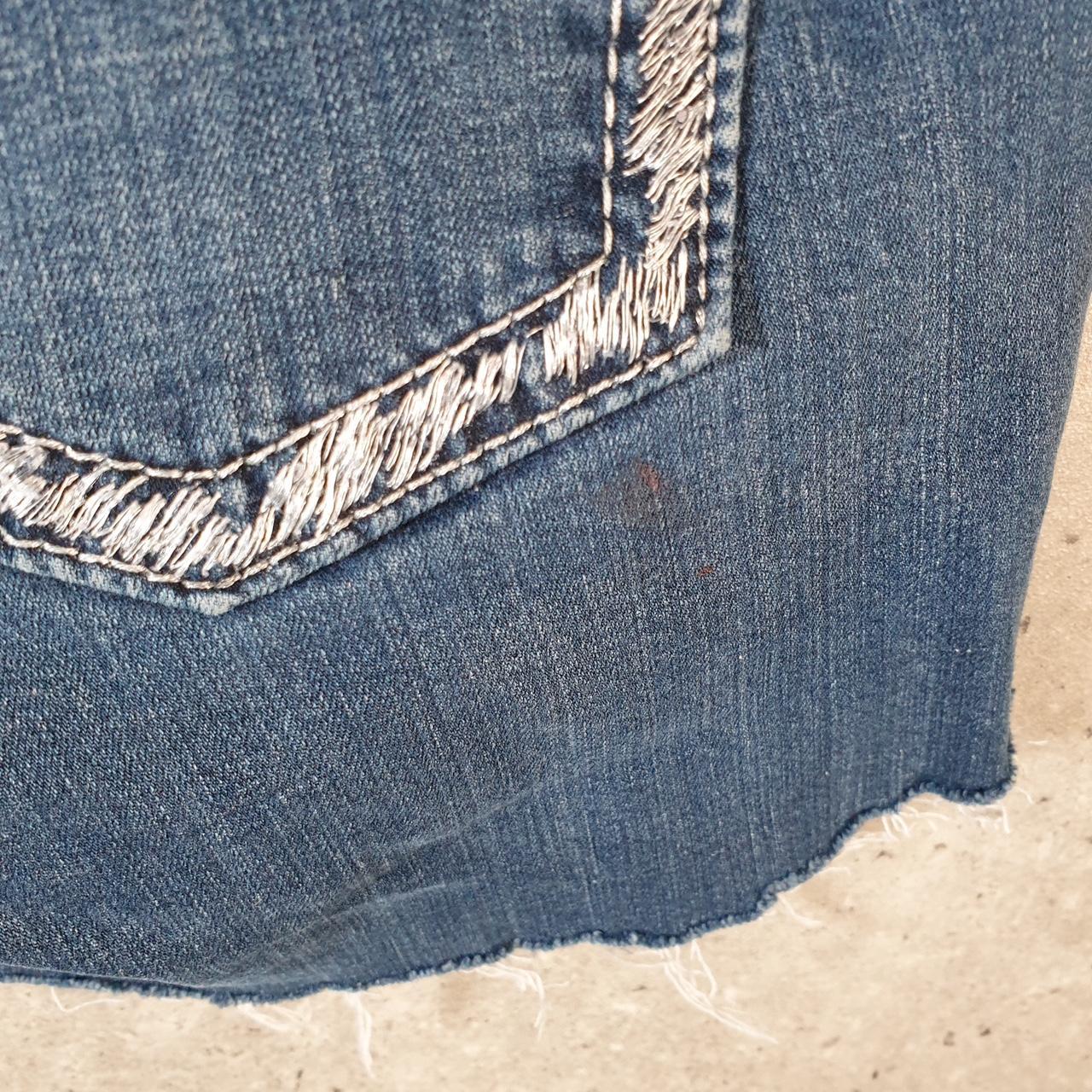 Vintage Miss Me Baggy Y2K Hip Hop Jeans Shorts Jorts Womens W32 Blue Denim Low Rise