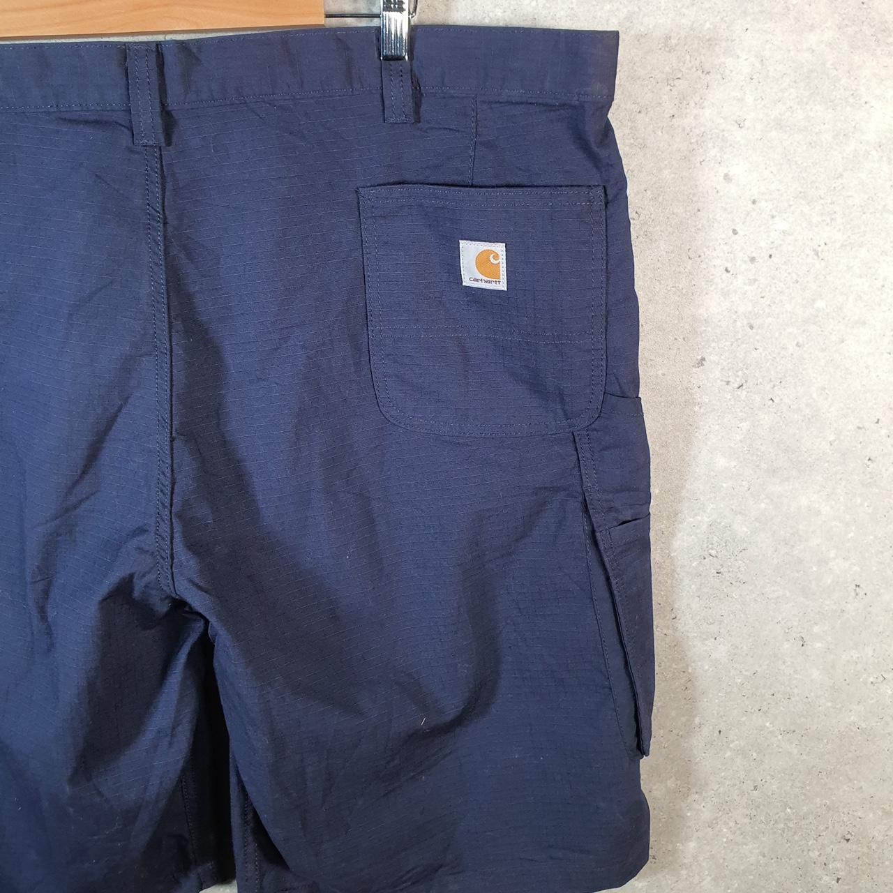 Vintage Carhartt Baggy Carpenter Shorts Jorts Cargo Men’s W44 Navy Blue Relaxed Fit Workwear Big Fish Vintage